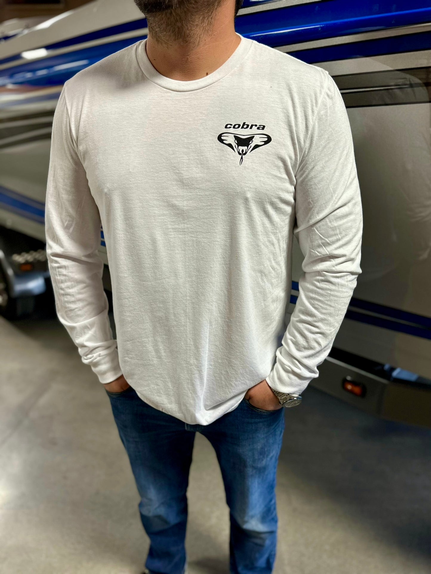 Men’s Long Sleeve Shirt - See the Difference | Feel the Difference (White)