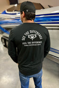 Load image into Gallery viewer, Men’s Long Sleeve Shirt - See the Difference | Feel the Difference (Black)
