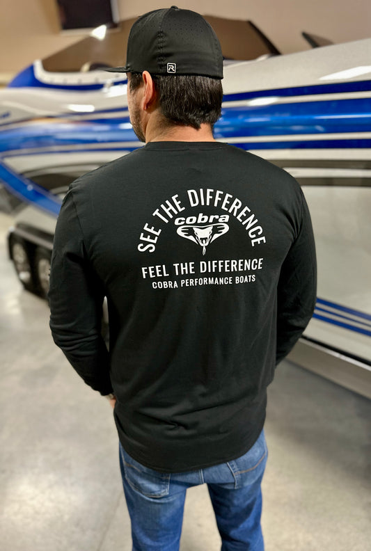 Men’s Long Sleeve Shirt - See the Difference | Feel the Difference (Black)