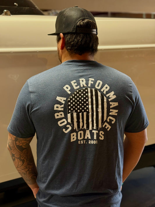Men's American Flag Shirt - Blue