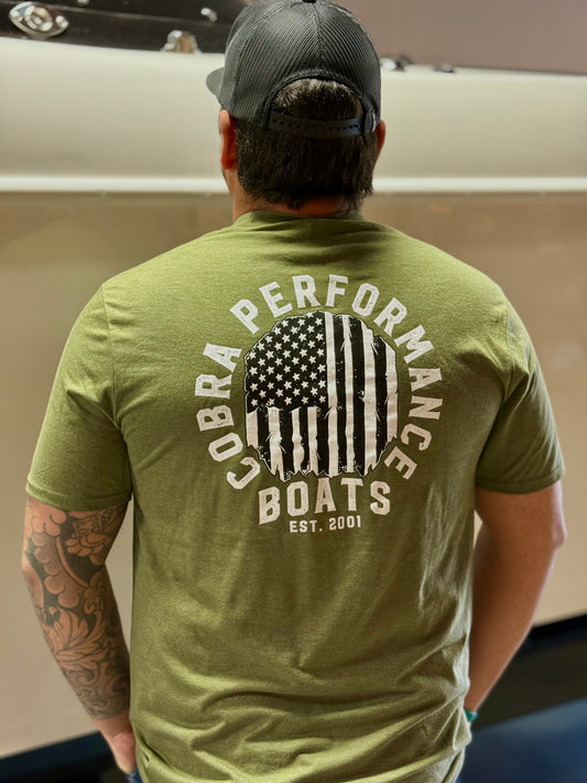 Men’s American Flag Shirt - Green