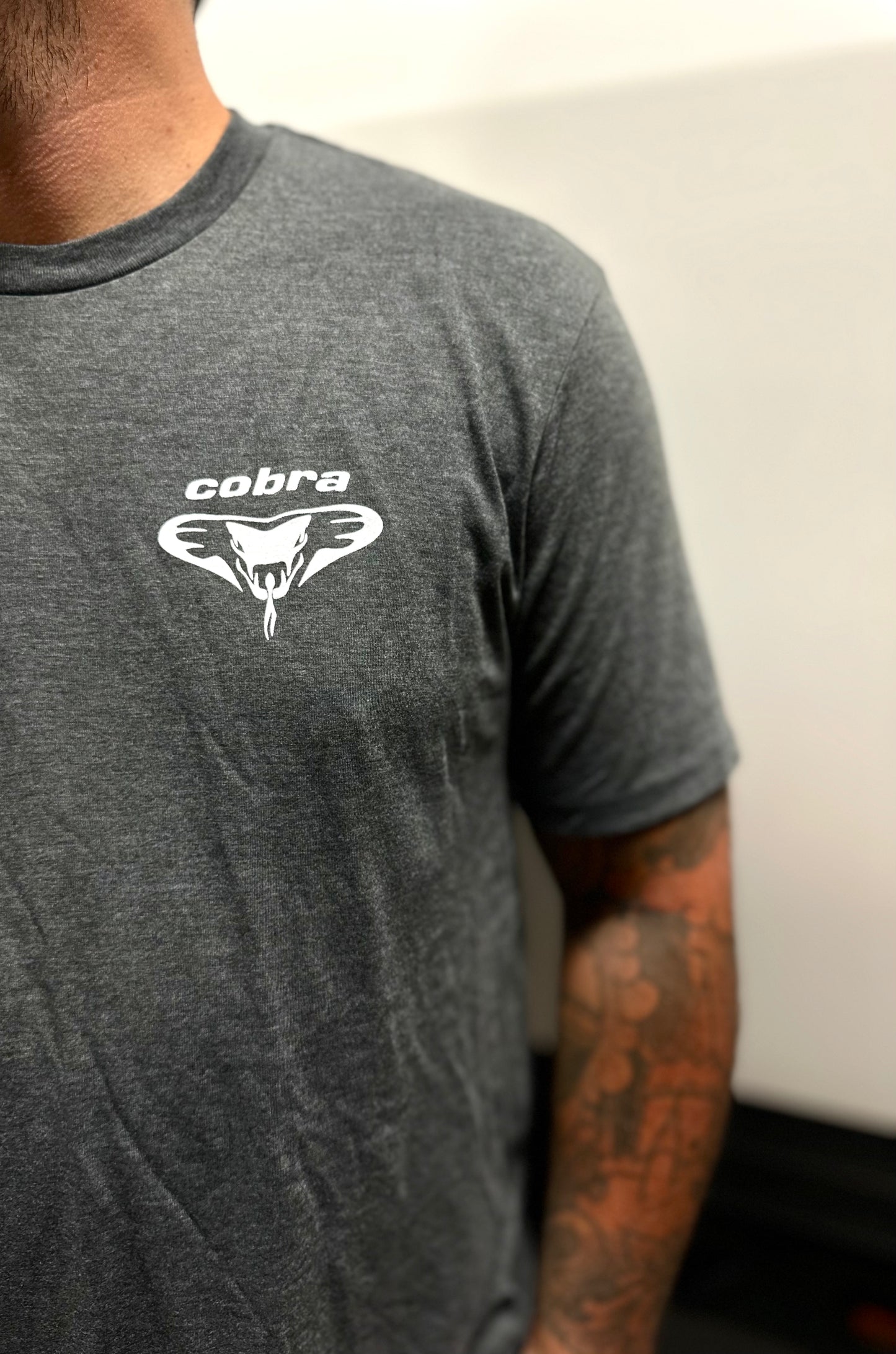Men's Charcoal Grey & White Cobra T-Shirt