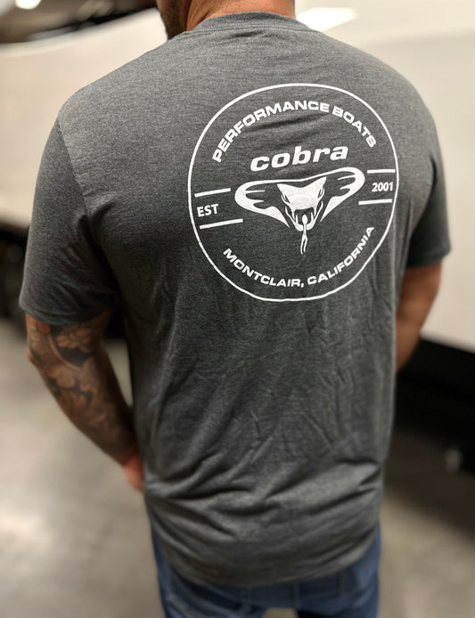 Men's Charcoal Grey & White Cobra T-Shirt