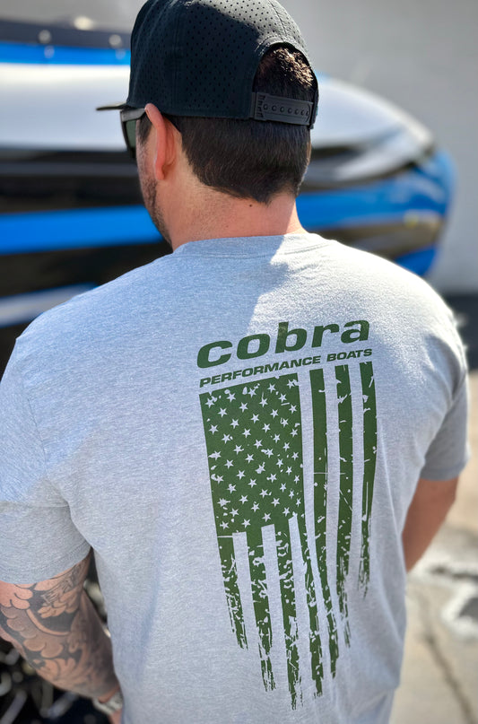 Men’s T-Shirt Military Green & Grey American Flag